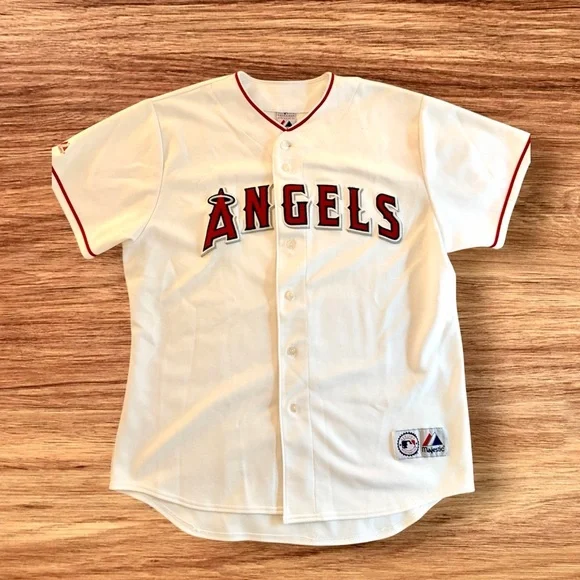 Majestic MLB Los Angeles Angels White Blank Baseball Jersey Men's Size L - Picture 1 of 6